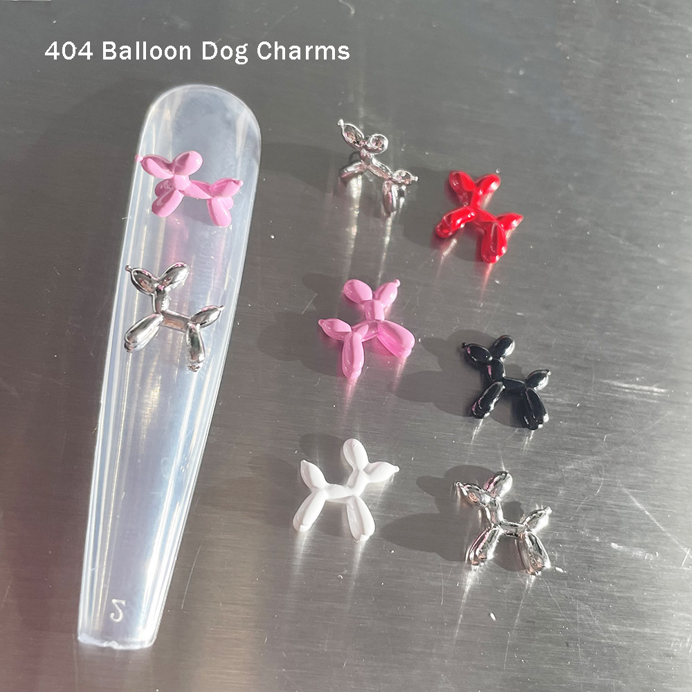 Best of -Balloon Puppy- Kiyomi Punk Dog Nail Alloy Standing Balloon Dog Image Metallic Charms Childlike Kawaii Nail DIY Adornment 404art Reviews & Tips