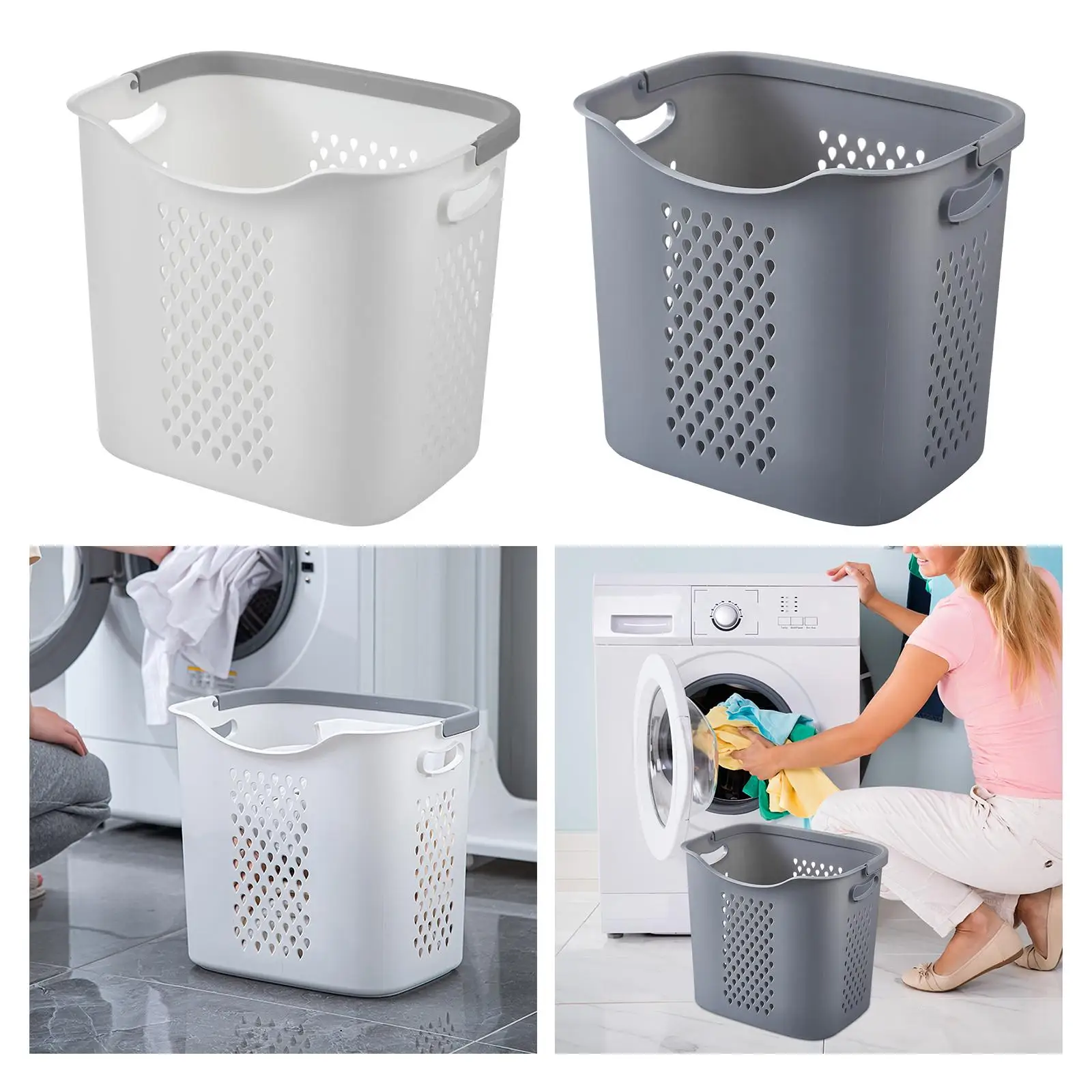 Laundry Basket Toy Storage Bins Organizer Clothing Storage Bucket Dirty Clothes Basket for Living Room Bedroom Home Shoes Toys