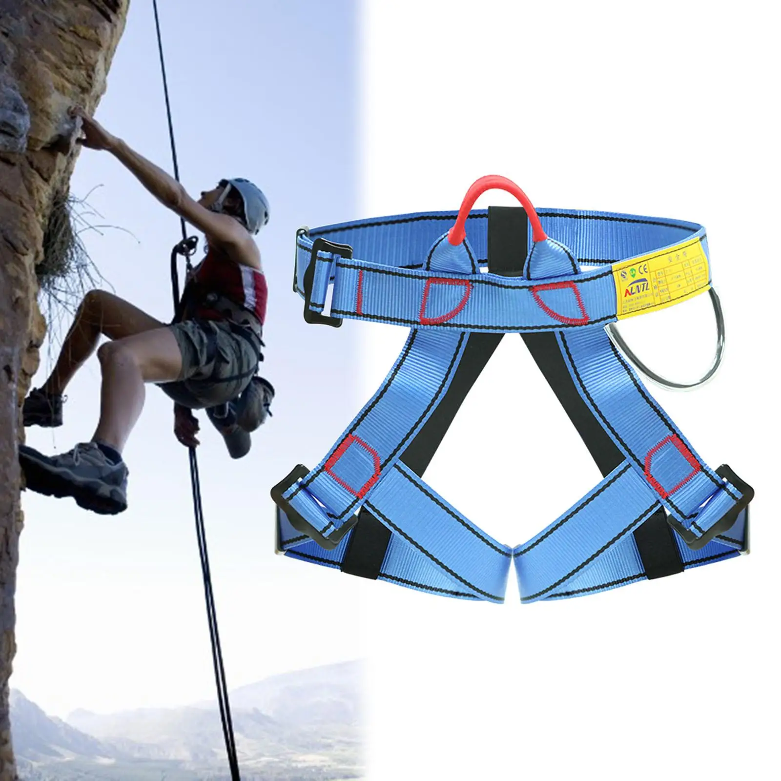 Professional Outdoor Sports Safety Belt Rock Mountain Climbing Harness Half Body Harness for Adults Men Women