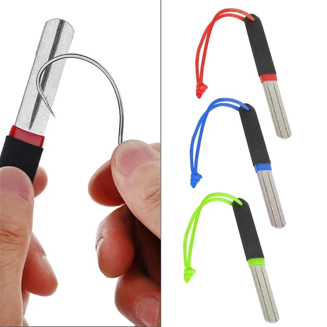 Fishing Hook Sharpener, Diamond File with Keychain Pocket Hook