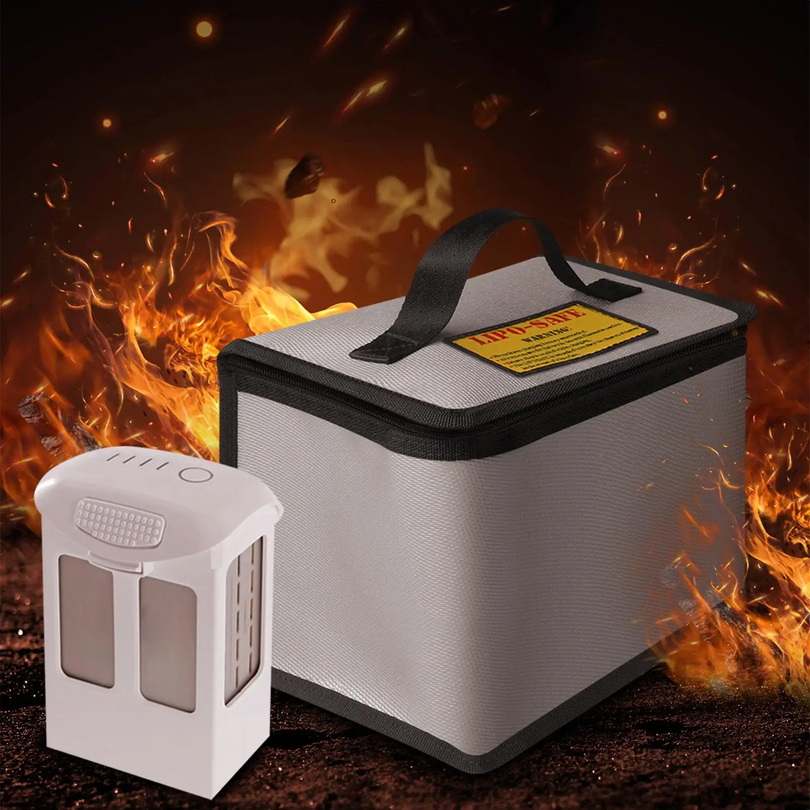 Lipo Battery Pouch Durable Guard Fireproof Explosionproof Easy Store and Carry Handheld Portable Fireproof Bag for Family Home