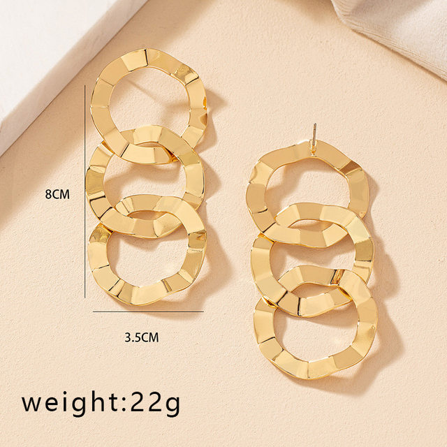 Círculo Geométrico Exagerado Brincos Irregulares para Mulheres