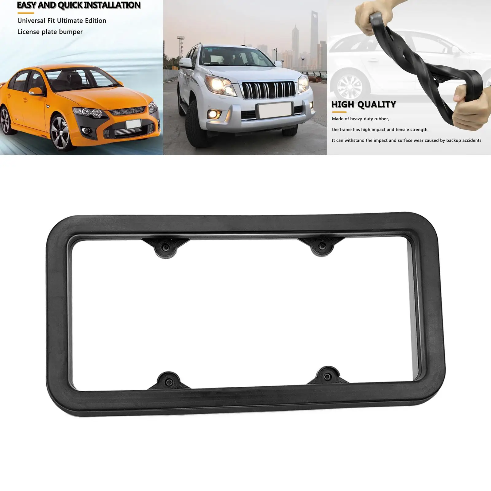 License Plate Bumper Rubber Guard Protects Bumper from Scratches and Dents 1