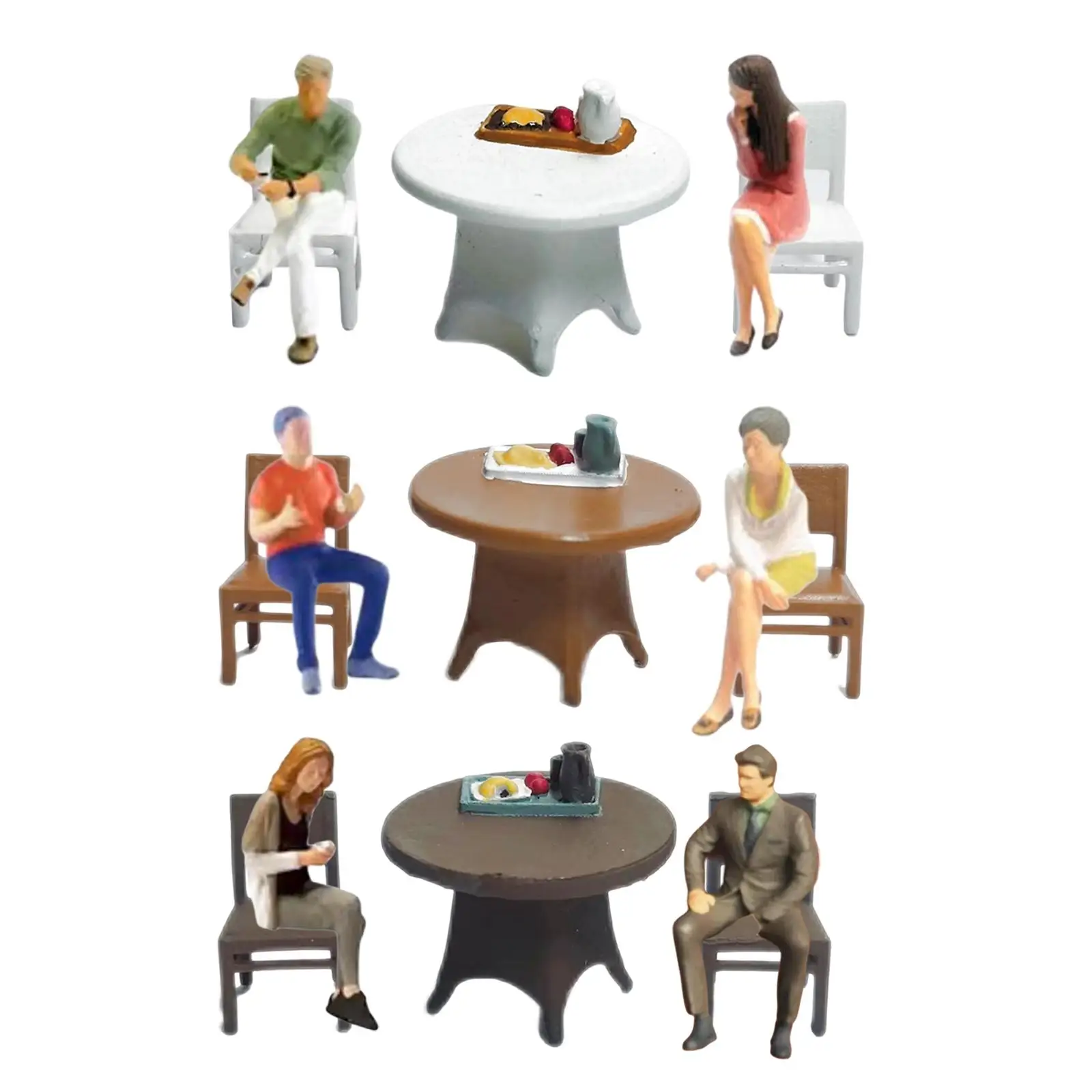 1:64 Model Figures Realistic Dining Room Scenes Character Figure for Photography Props Dollhouse Diorama Miniature Scene Decor