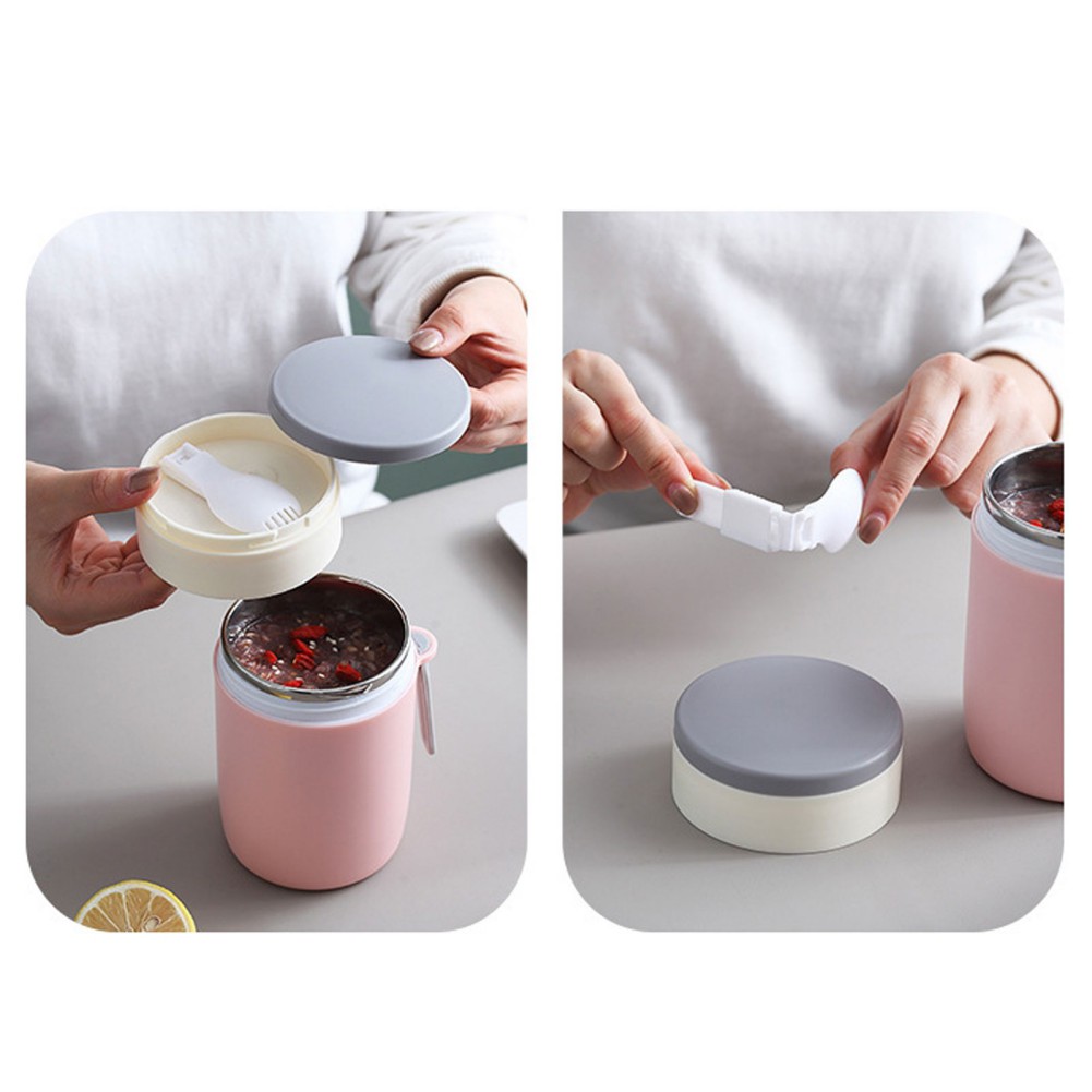 Boîte Repas Isotherme Inox 600 Ml – Double Paroi – Cuillère Inclus – Micro-ondes – Idéale Bureau, École - 7