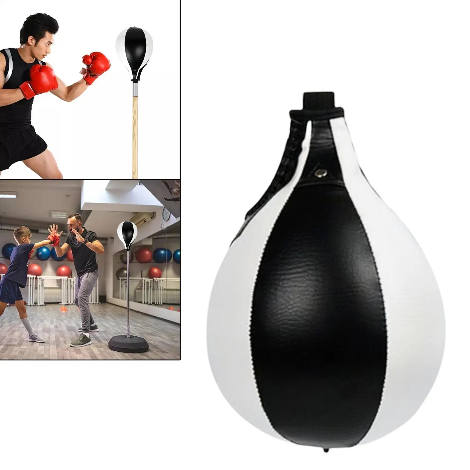 PU Leather Boxing Ball Punch Bag Pear-Shaped Sparring Hanging Inflatable