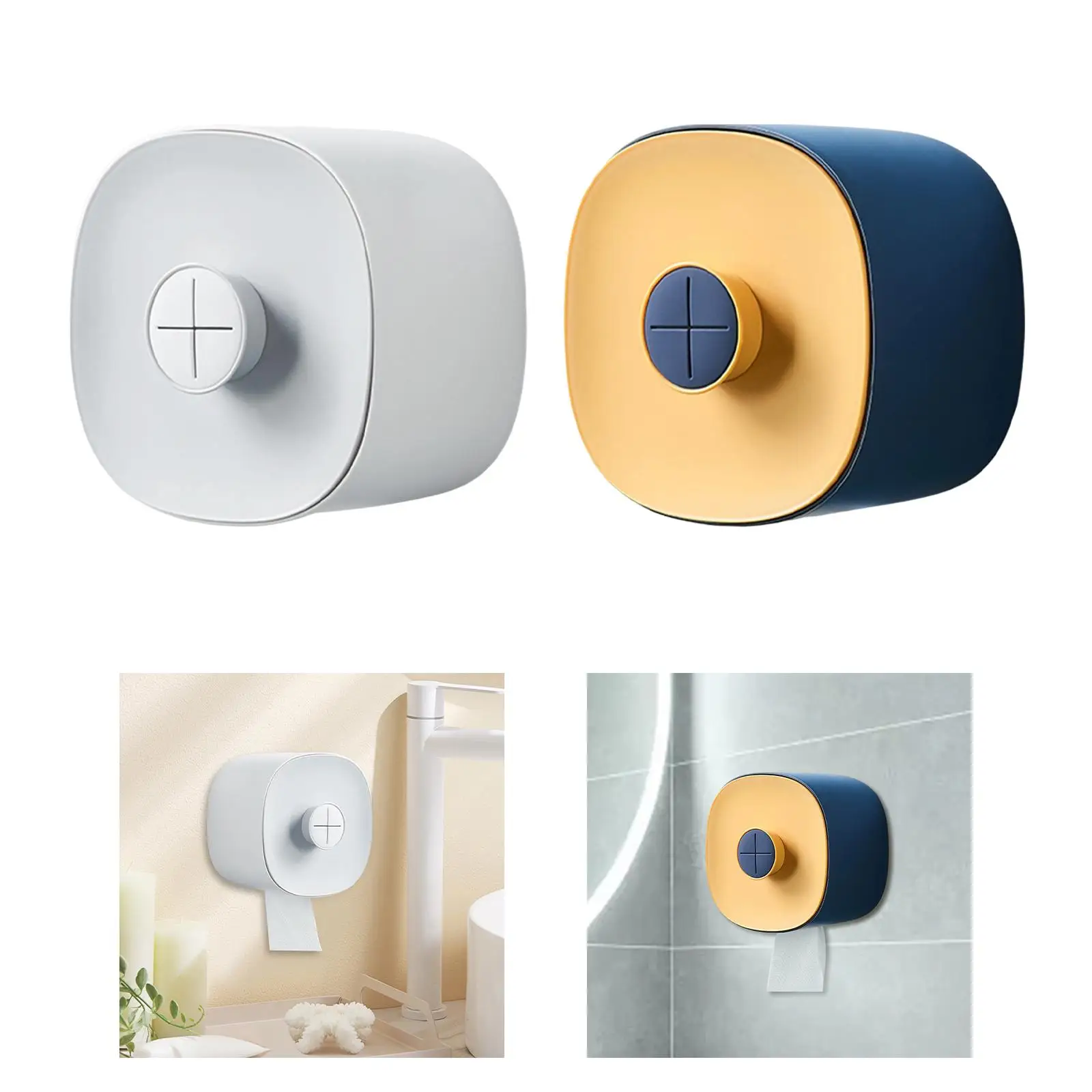 Wall Mounted Toilet Paper Roll Storage Dispenser Face Towel Organizer Tissue Storage Box for Washroom Bathroom Accessory
