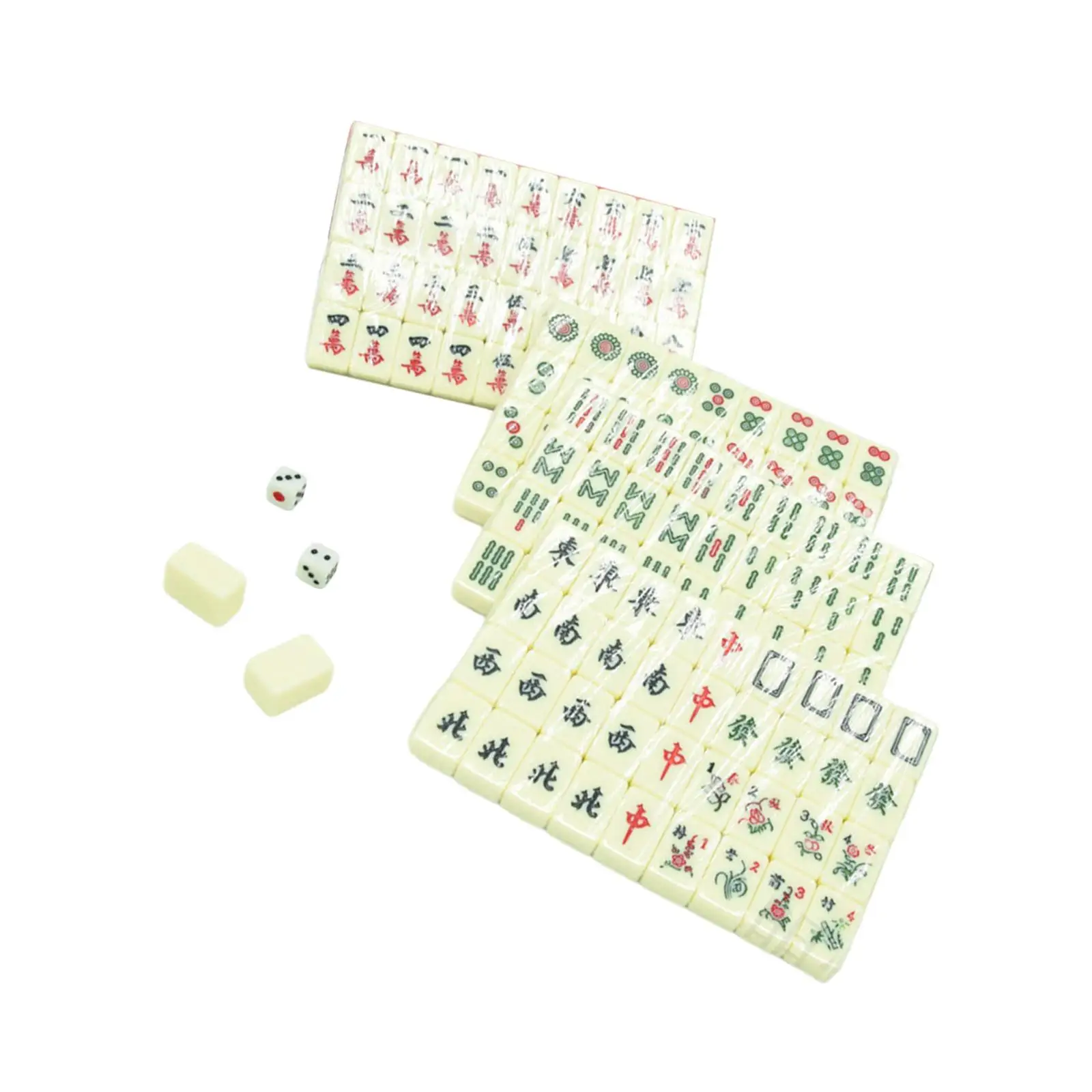 Portable Mini Mahjong Lightweight Board Game Small Tiles Chinese Mahjong Game Set Travel Mahjong Set for Entertainment Camping