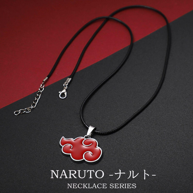 NARUTO Akatsuki Red Cloud Pendant Necklace Men Stainless Steel