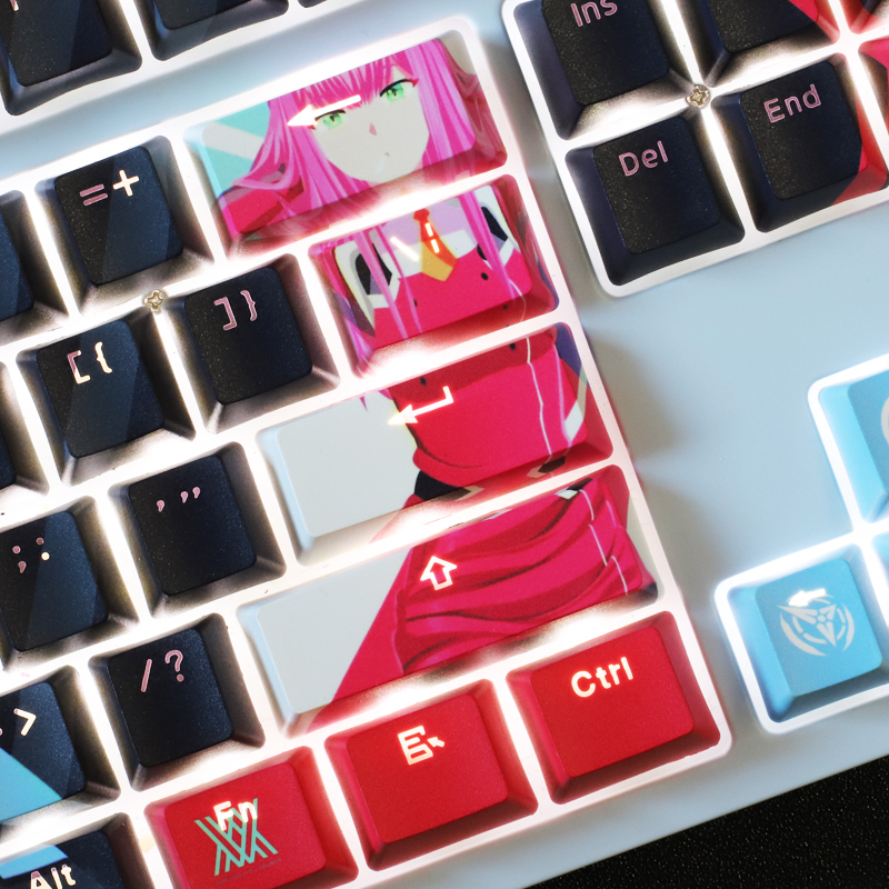 zero dois anime design personalizado keycaps tema