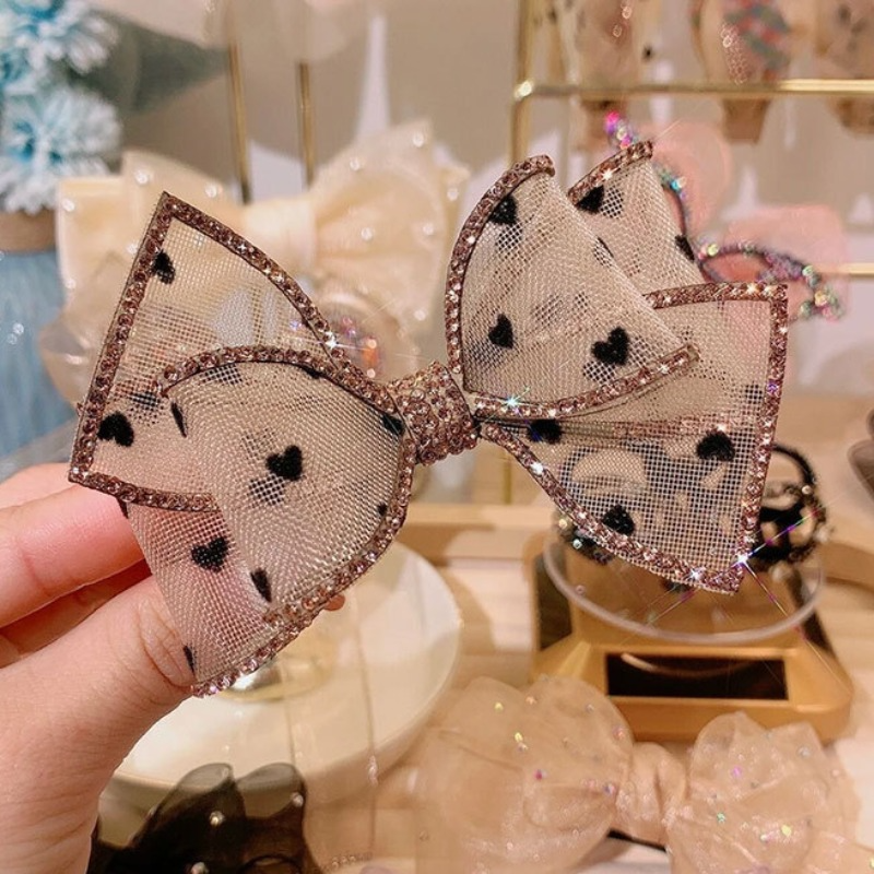 Mode neue Frühlings clip Bögen Strass Haars pangen Luxus Kopfschmuck High-End Haarnadel Kopf bedeckung für Mädchen Braette Pince Cheveux – Detail 3