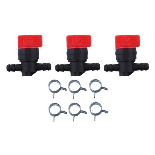3 Pack 1/4" Inline Gas Fuel Shut Off Valves - Compatible With Briggs & Stratton Engines-282482