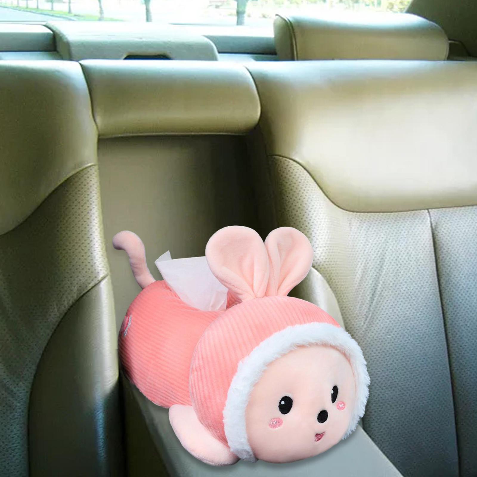 Plush Car Tissue Holder Soft Plush Animal Toy Auto Accessories Tissue Tray