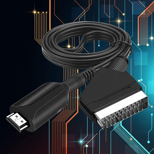 Scart HDMI compatible con Video convertidor de Audio con Cable HD 1080P y  jugar Video Convertidor para cielo caja STB HDTV DVD - AliExpress