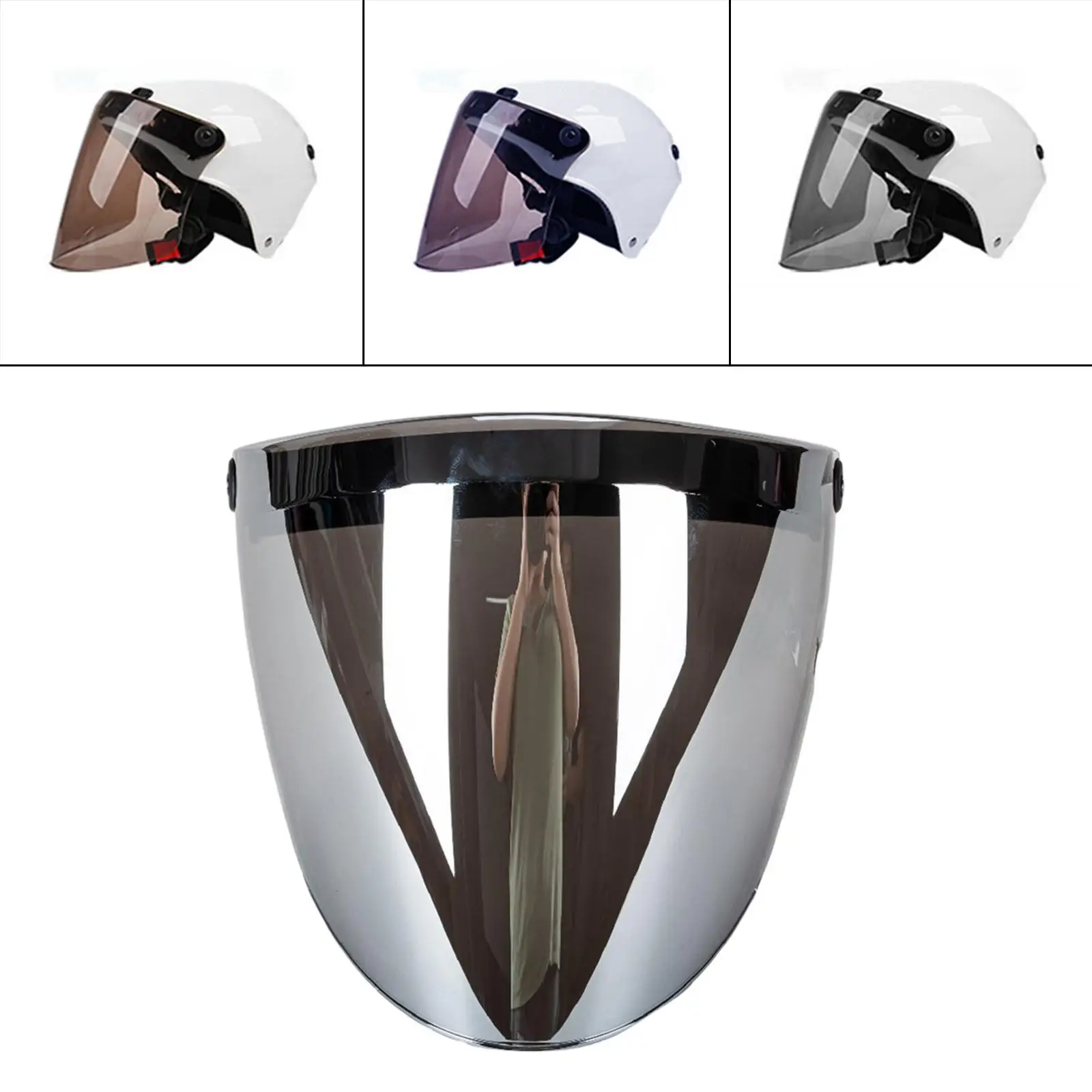Motorcycle Helmets Visor Retro Windproof Sun Shield Fit for 3-Snap Anti-Fog