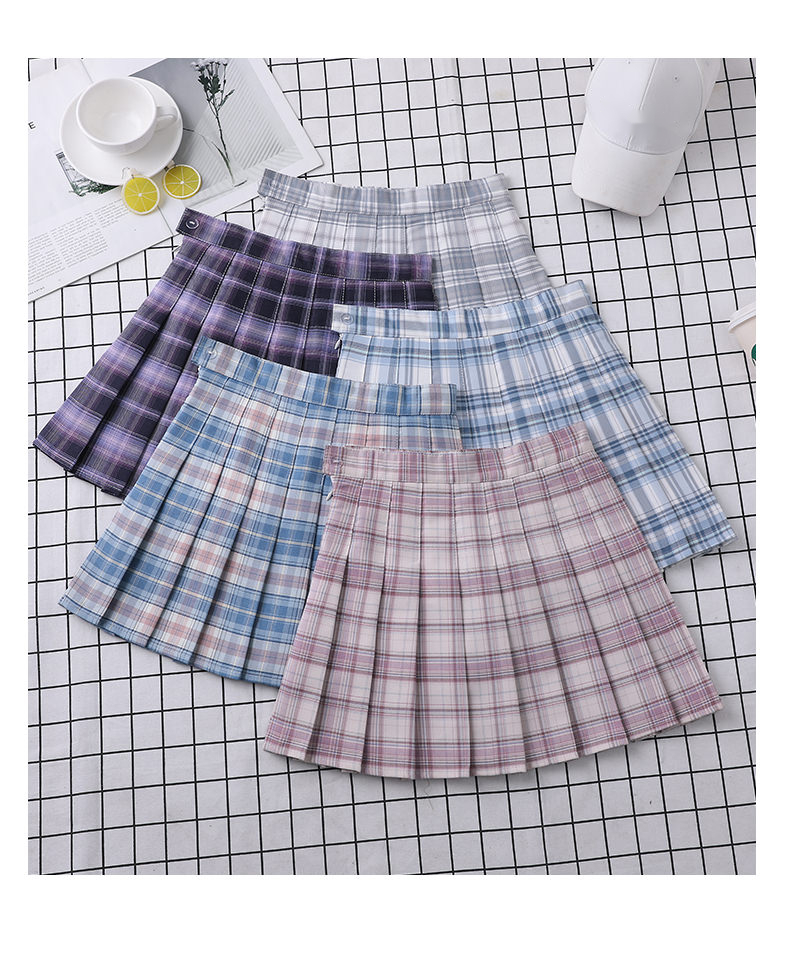 Title 2, Plaid Skirt Pleated High-Waist Women