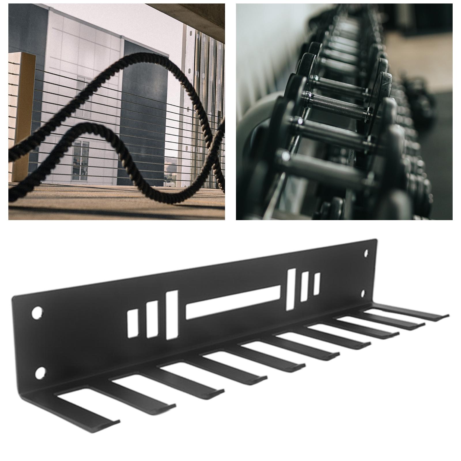 Heavy Duty Gym Storage Rack Wall-Mounted Hanger W/ 10 Hook Lifting Belts