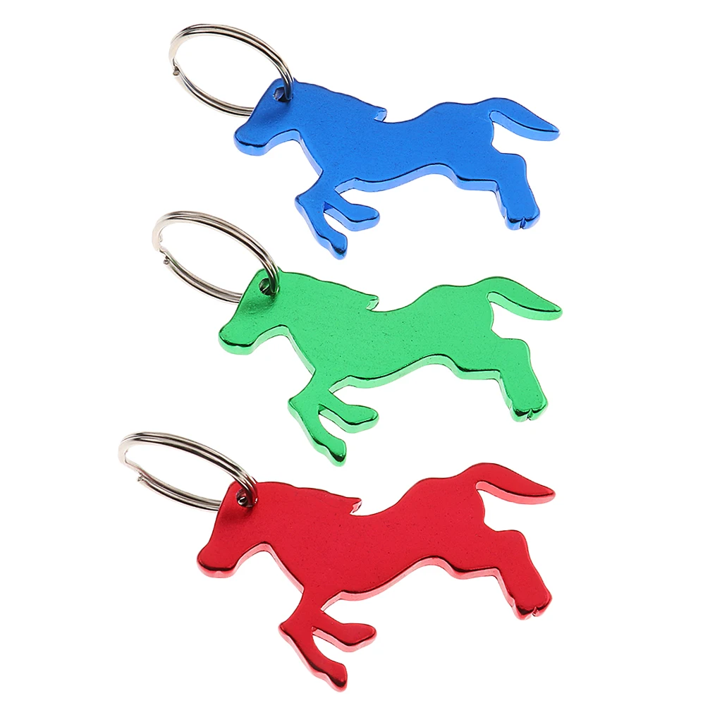 Aluminum Horse Pattern Bottle Opener / Key Ring Bag Pendent - 3 colors