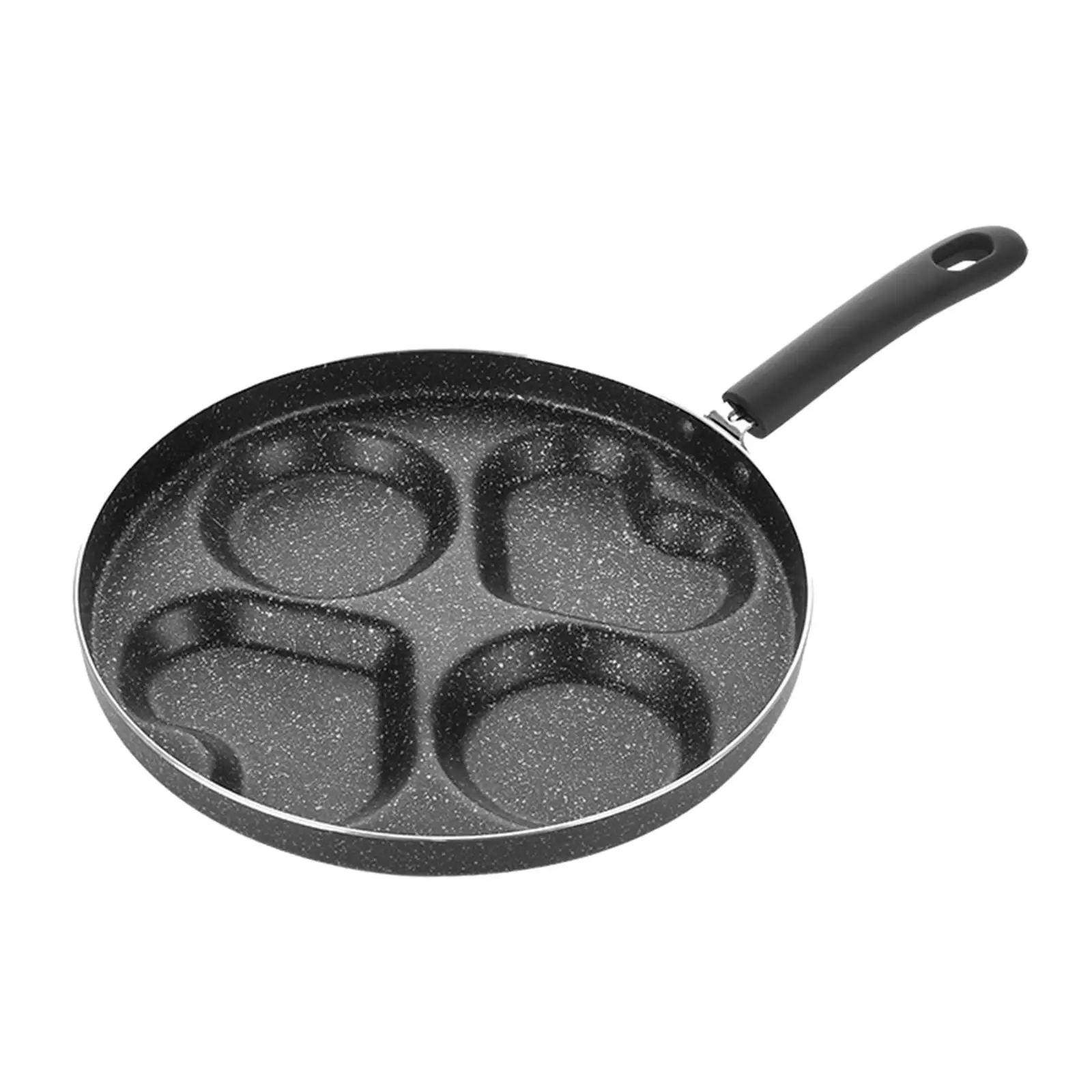 Egg Frying Pan 2 Heart Shape and 2 Round Shape Medical Stone Coating Aluminum Alloy Pancake Pan for Restaurants Hotel Household