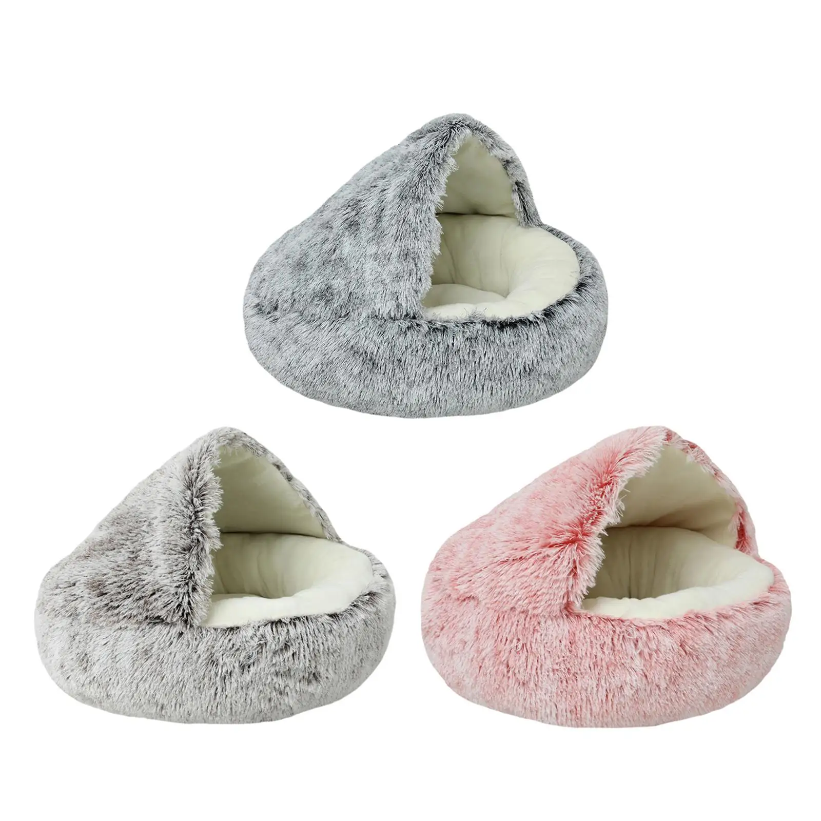 Semi Enclosed Cat Bed Comfortable Lounger Cushion Cat House Tent for Puppy