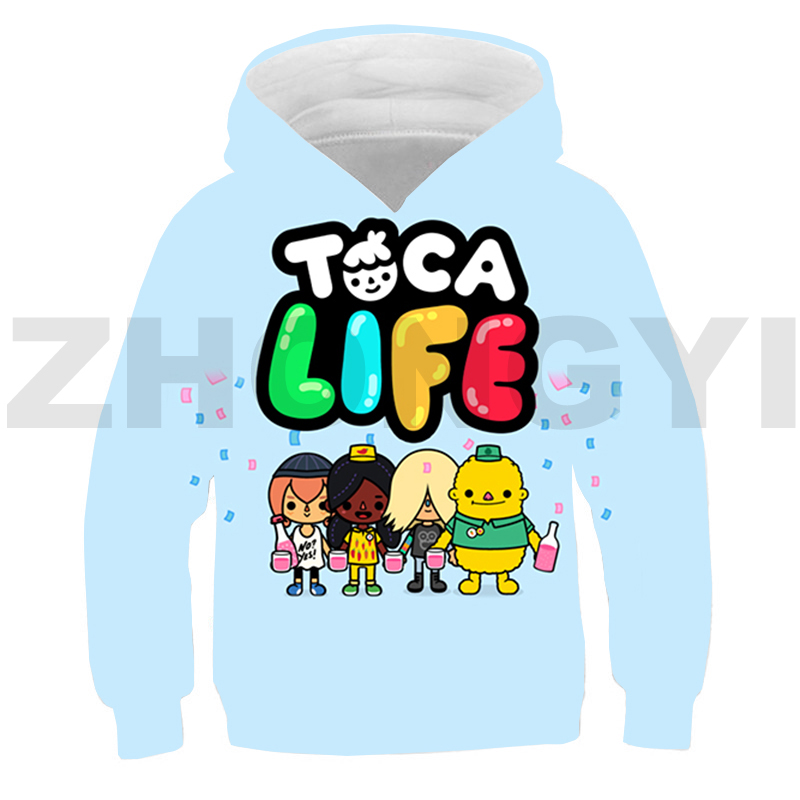 Kids Hot Game Toca Life World Cartoon Print Hoodies Girls Cute Boca And  Gacha Pattern Pink Sweatshirt Boys Cool White Clothes - AliExpress