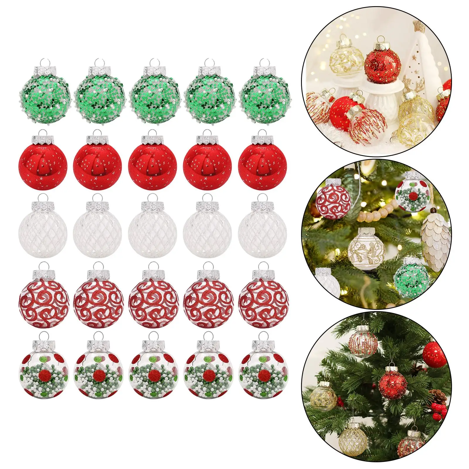 25 Pieces Christmas Ball Ornaments Christmas Tree Decorations for Ceiling