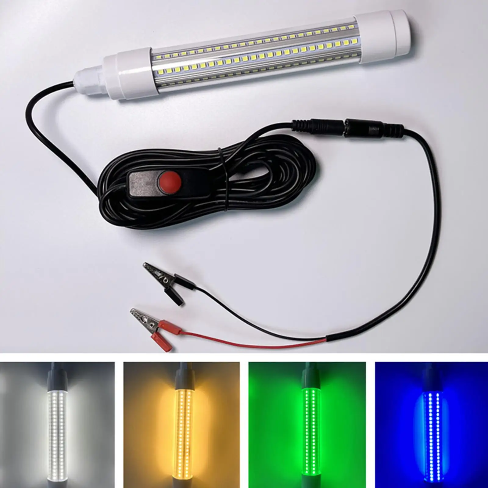 12V Fishing Light Lamps Submersible Underwater with 5M Cord 144LED for Shad Squid Squid Lure Attract Boat Accessories