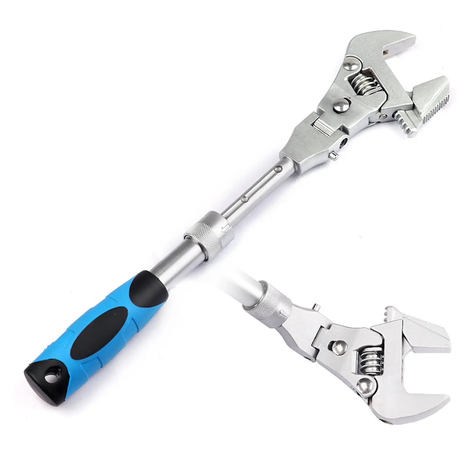  Adjustable Wrench 5 in 1 Flex Ratcheting Wrench 10-Inch Universal Rotating Head Universal Wrench for Air Conditioning