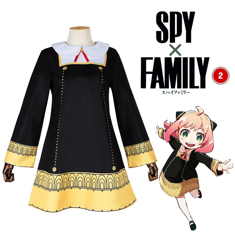Anime Spy X Family Anya Forger Cosplay Costumes Children Halloween Ania Cosplay Uniform Wig Christmas Gift For Kid Girl Dresses