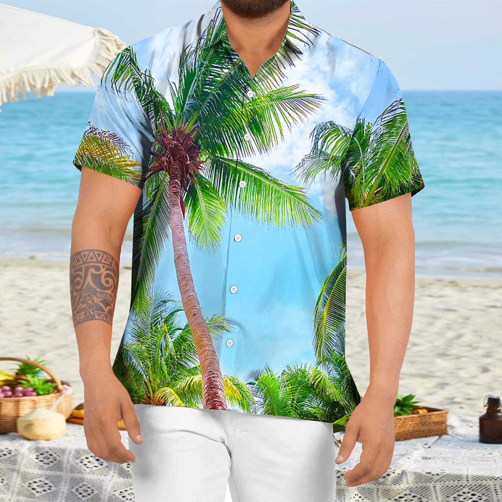 mens shirts with palm trees