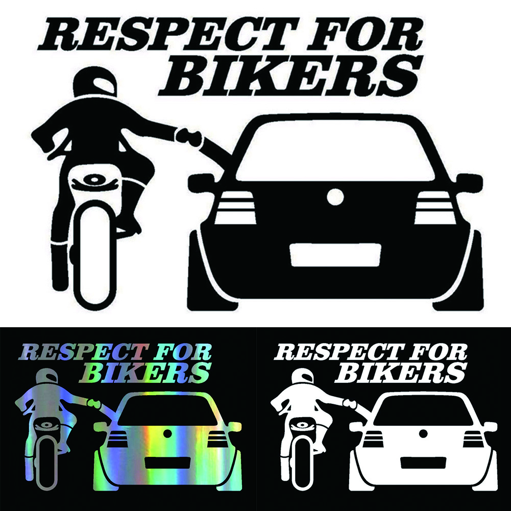13x20cm Autoaufkleber Respekt für Biker Aufkleber Lustige Wrap Vinyl für Auto Türgriff Aufkleber Körper Autozubehör Dekoration – Detail 1