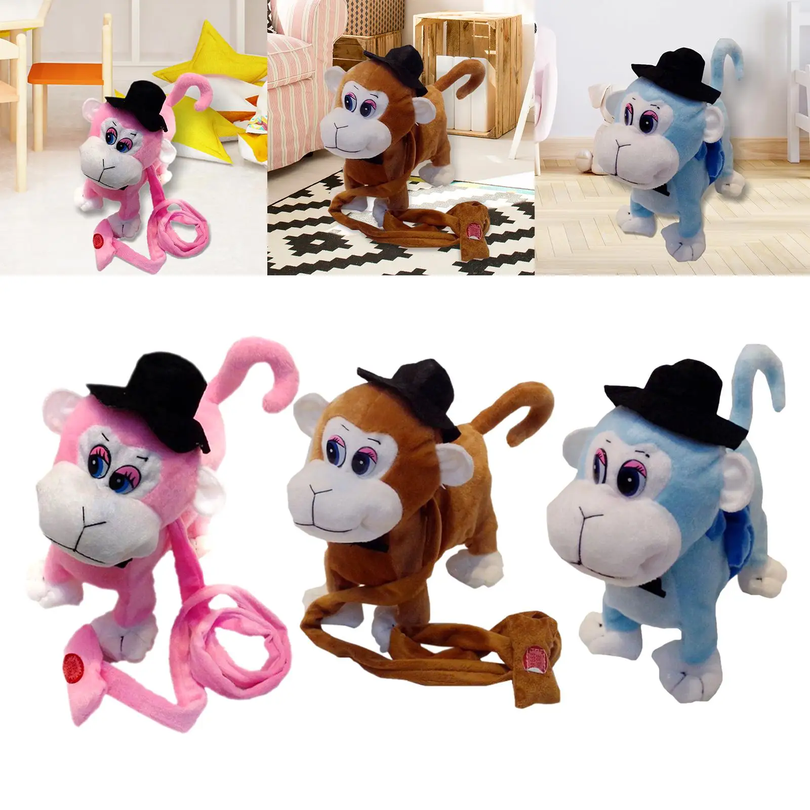 Electric Pet Monkey Walking, Wagging, and Singing Pretend for Kids