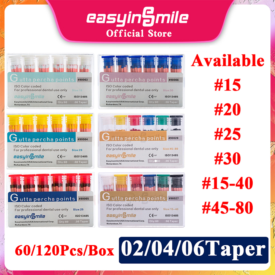 Best of Easyinsmile Gutta Percha Points For Dental Root Canal Endodontic Treatment All Size .02 / .04 / .06 Taper 60 / 120Pcs / Box Reviews & Tips