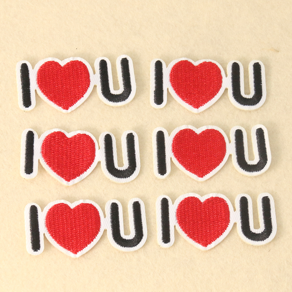 2PCS Kreative Minimalistischen Design Liebe Brief Stickerei Patch Kleidung Tasche DIY Loophole Scrapbooking Zubehör Dekorative Handwerk – Detail 1