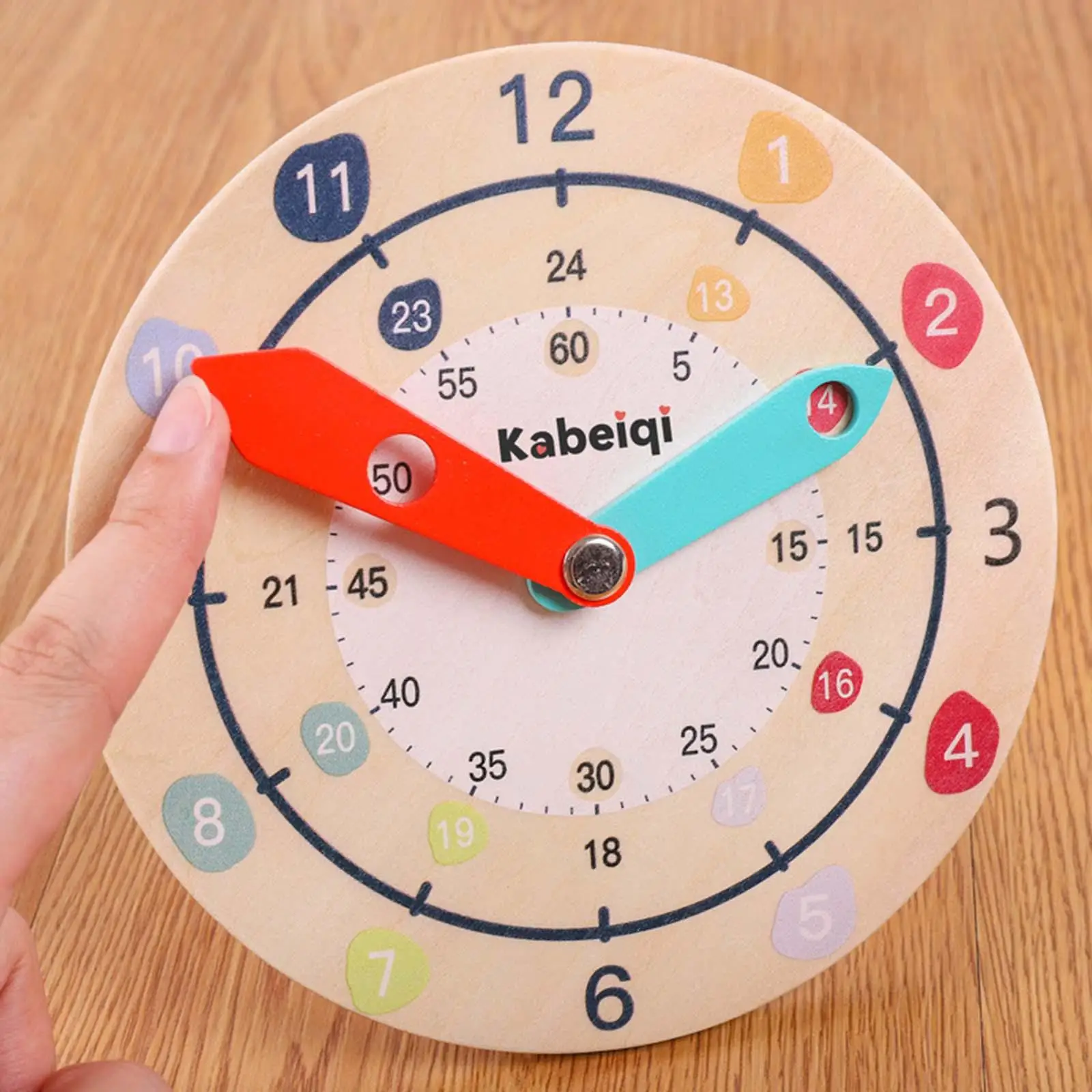 Clock Teaching Montessori Early Learning Educational Toy Hour Minute Second Cognition Colorful Clocks Toys Wood for gift