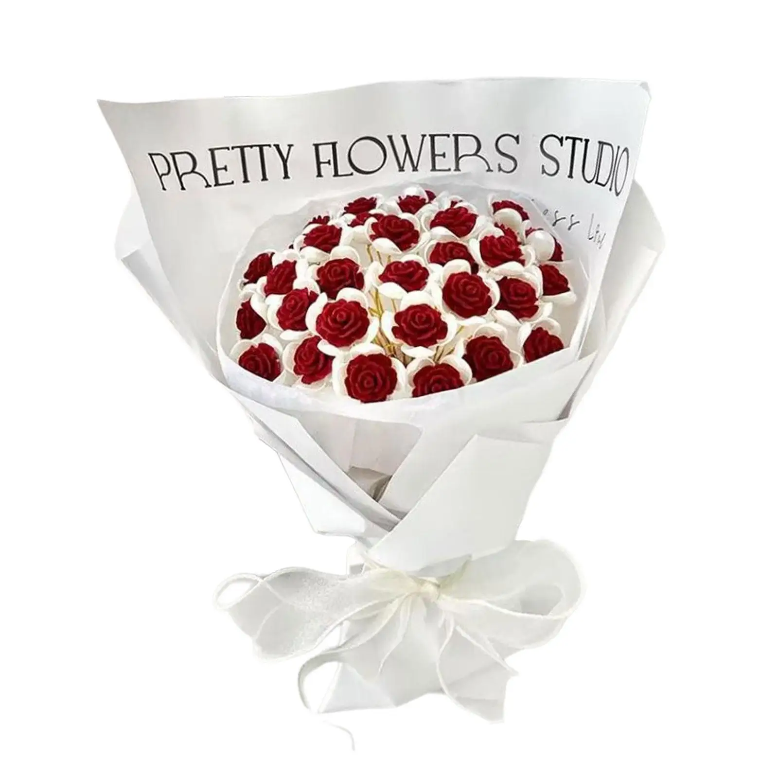 DIY Simulation Rose Flower Bouquet 18Pcs Flowers for Mother Day, Birthday Elegant Floral Arrangement Realistic Eternal Blessing