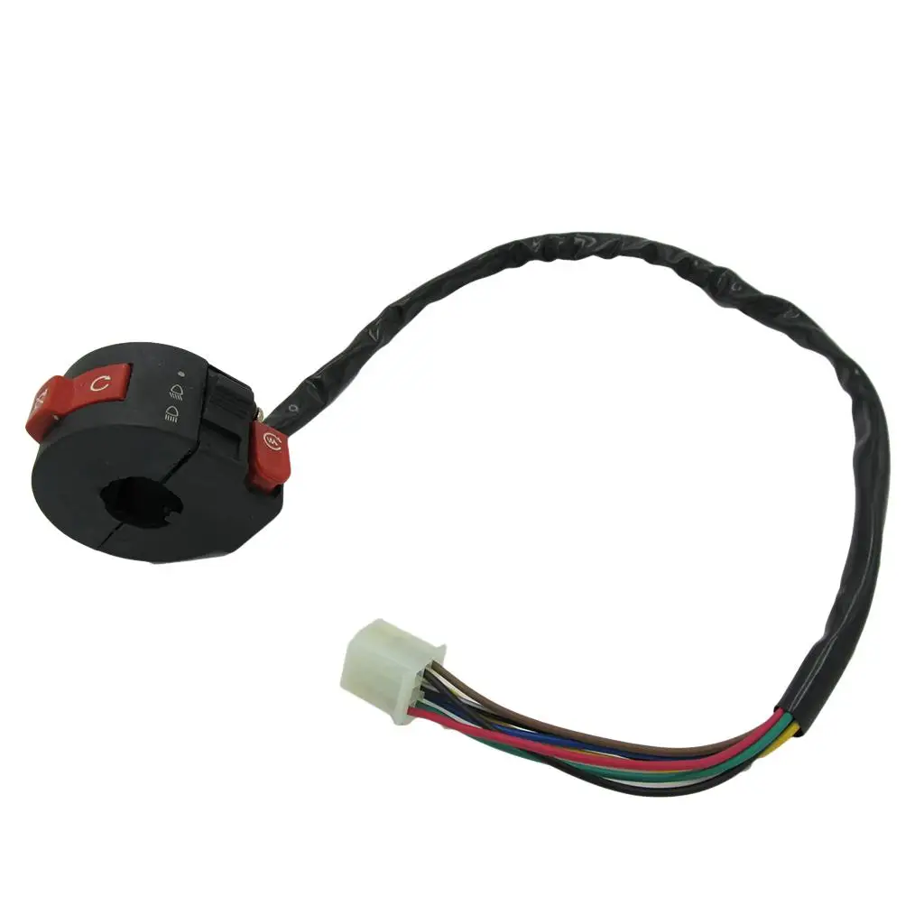 7-Wire Left Handlebar Switch Button Housing for 50cc 70 Quad, Black