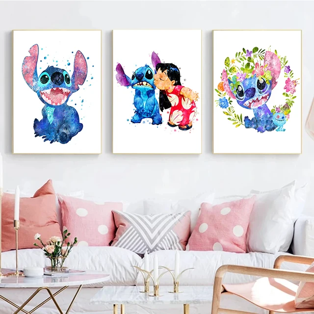 STITCH Print Lilo and Stitch Disney Watercolor Art Print Wall Decor Movie  Poster Home Decor Kids Room Nursery Art Children Family Gifts A326 -   Canada