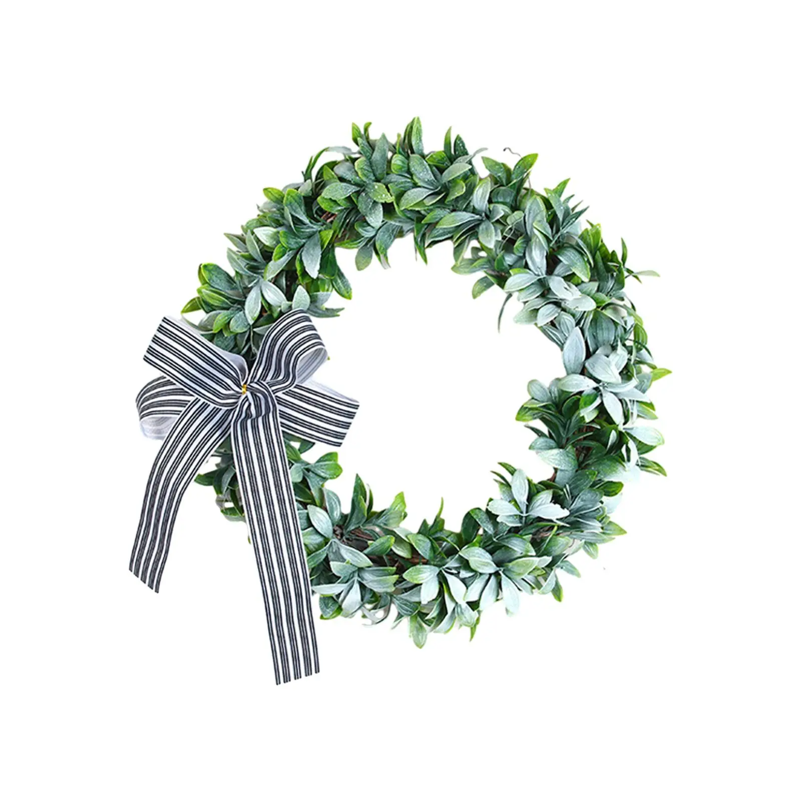 Artificial Green Leaves Wreath Realistic Texture Front Door Wreath for Farmhouse Wall Window Home Decoration Wedding Decor