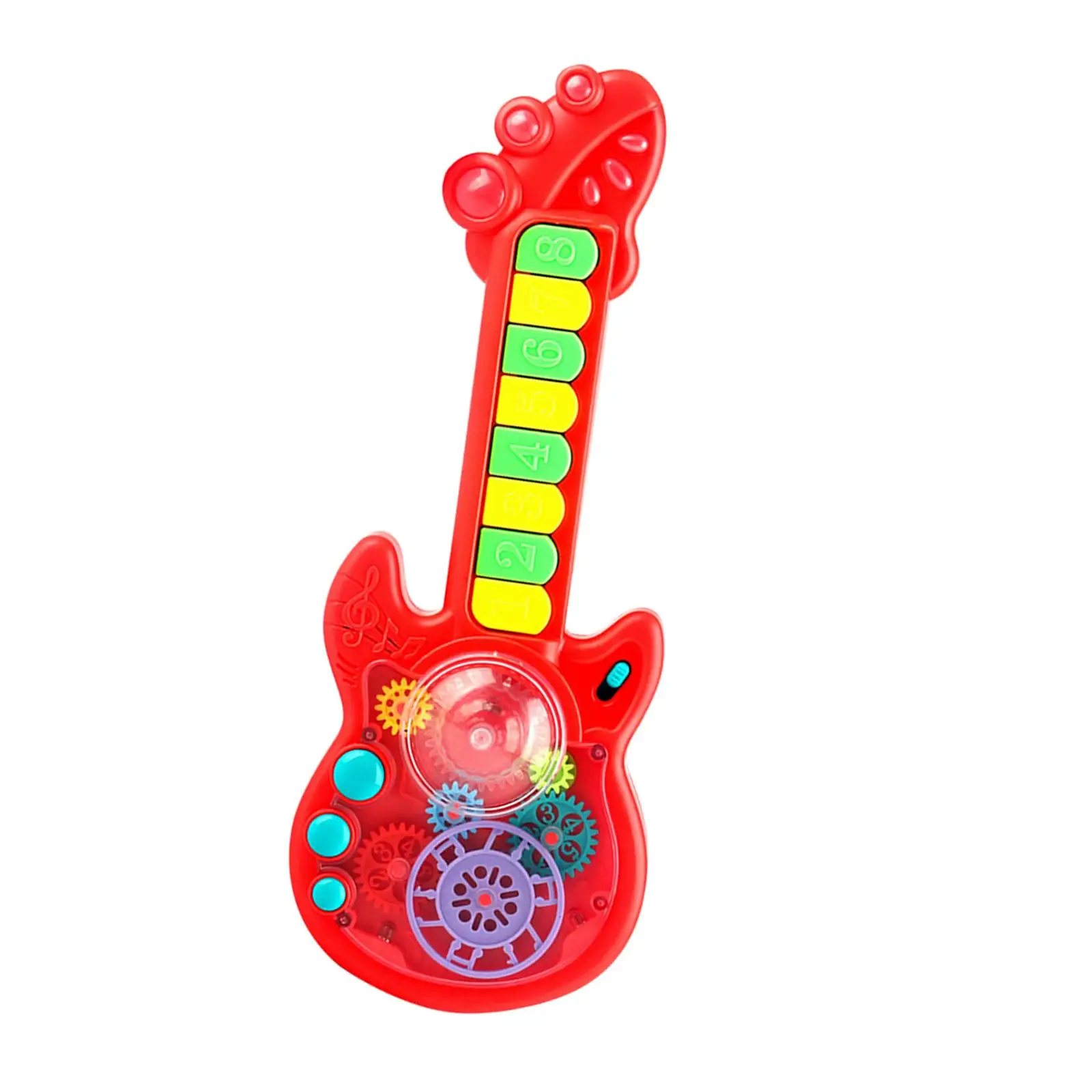 Eight Key Switches musical Guitar with Lanyard Soft Music Educational Sound Interactive Electronic Toy Guitar for gift