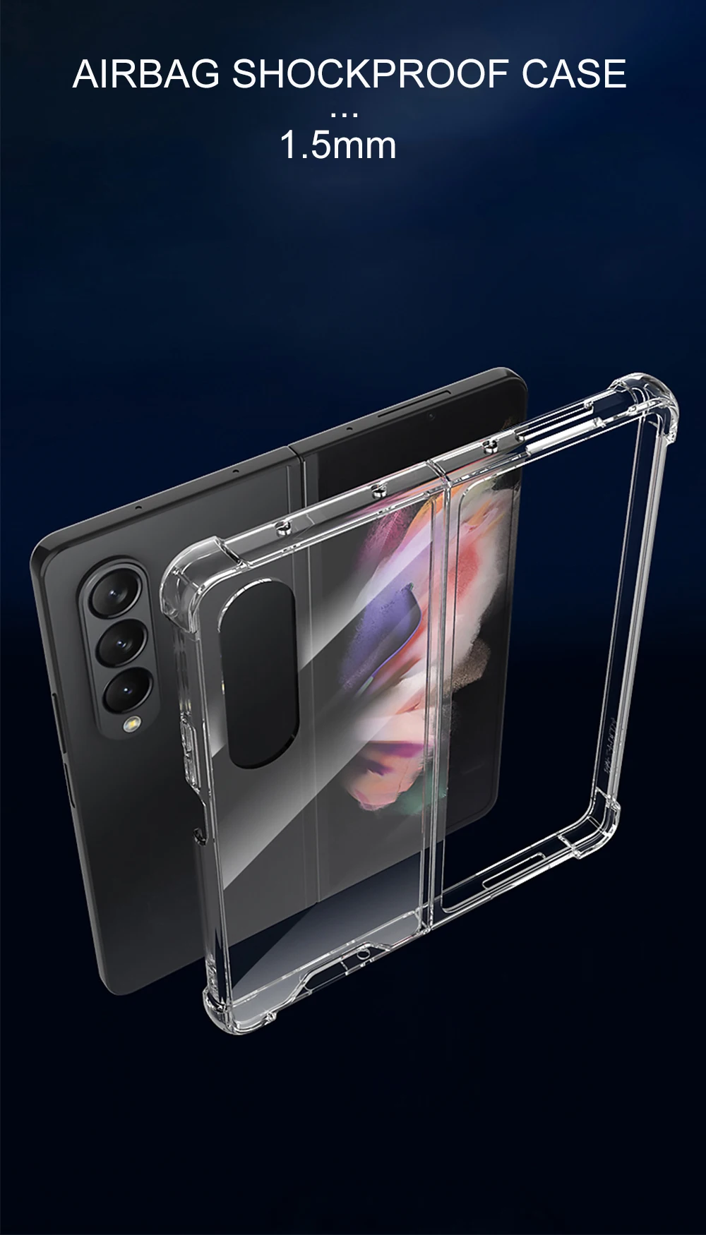 Foldable Case For Samsung Galaxy Z Fold4 Case Flip4 3 5G Cover Reinforced Corner Shockproof Soft TPU Bumper Clear Hard Back Skin motorola g50 case
