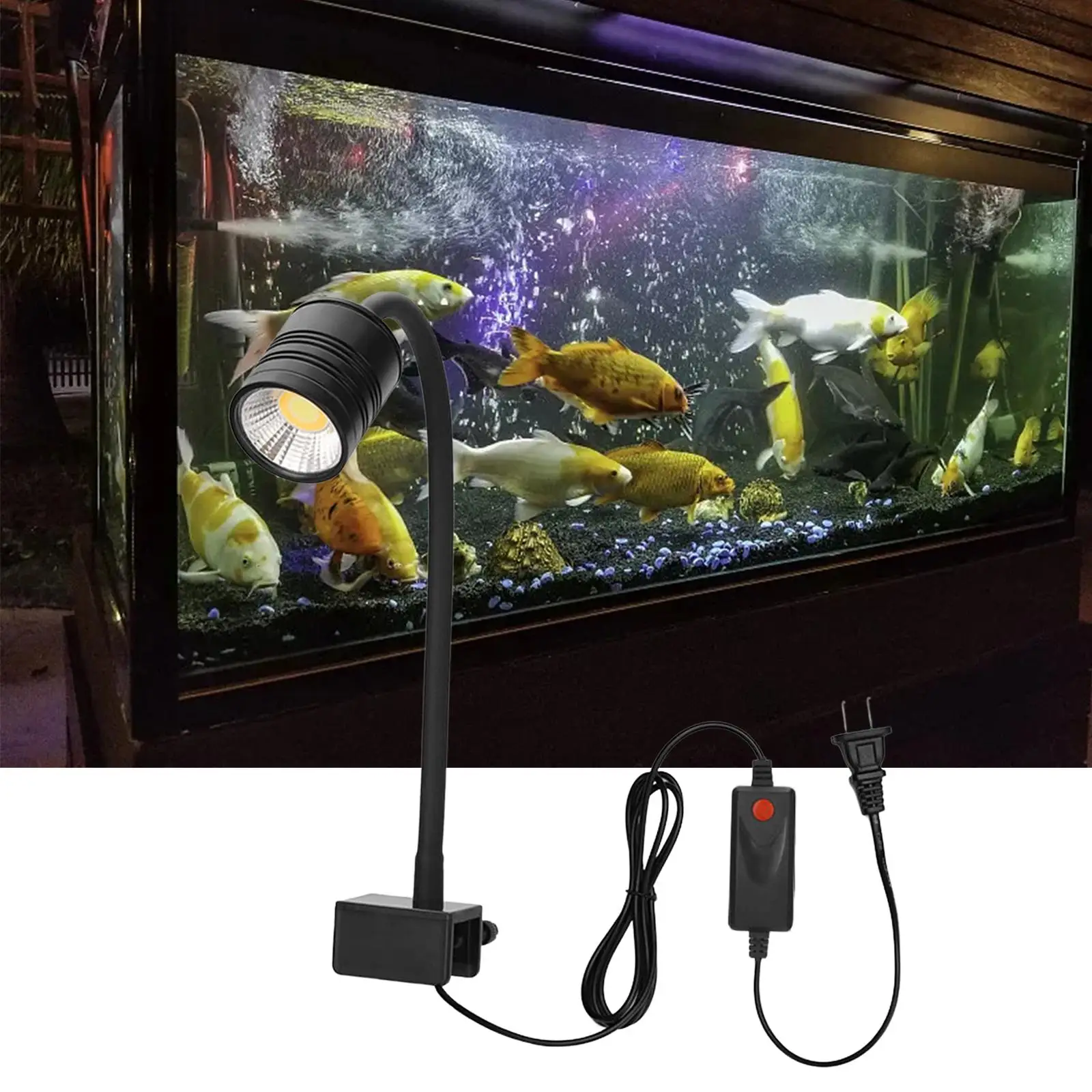 Aquarium Light Upgraded Background Lighting Fish Tank Lamp Plants Grow Lamp for Tabletop Fish Tank Landscape Household Aquarium