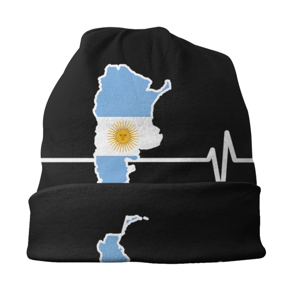 Benutzer definierte Flagge von Argentinien Schädel Mützen Mützen Männer Frauen Unisex Straße Winter warme Strick mütze Erwachsenen Motorhaube Hüte – Detail 15
