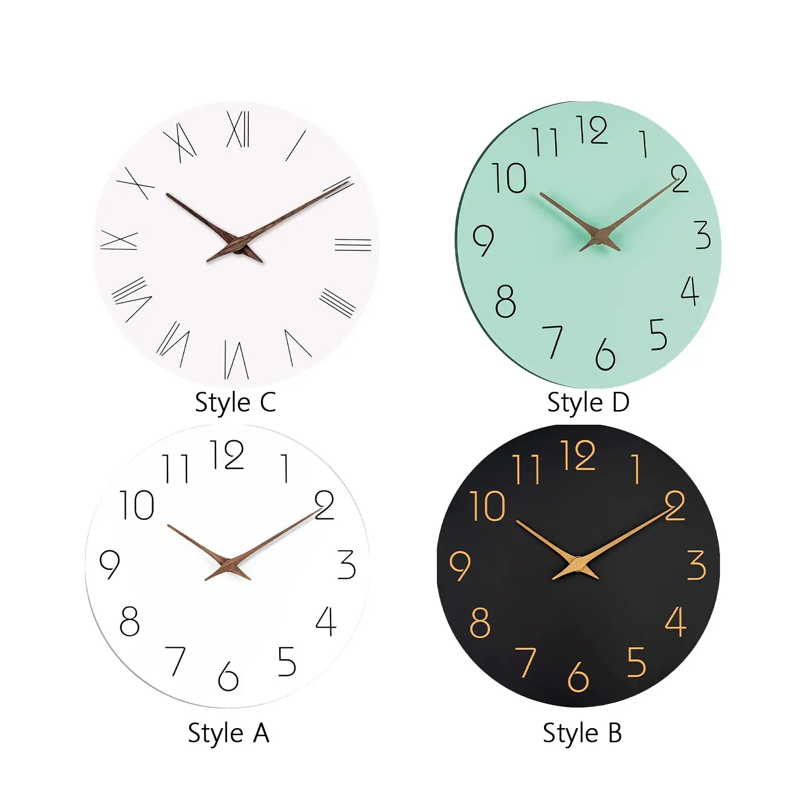 Decorative Wall Clock No Ticking Simple for Kitchen Island Dorm Hallway