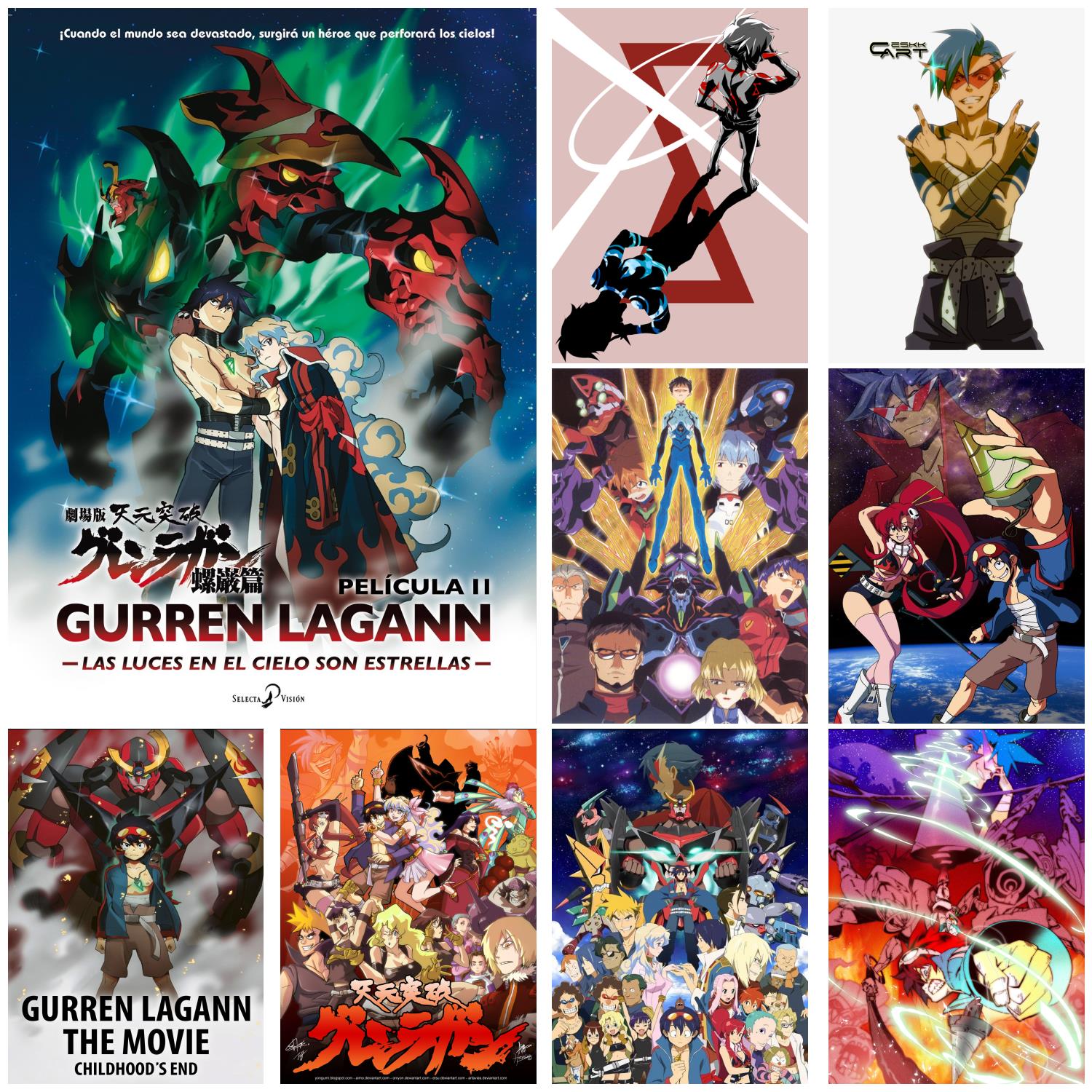 Художественный плакат на холсте gurren lagann с изображением аниме  видеоигр, современные украшения для спальни