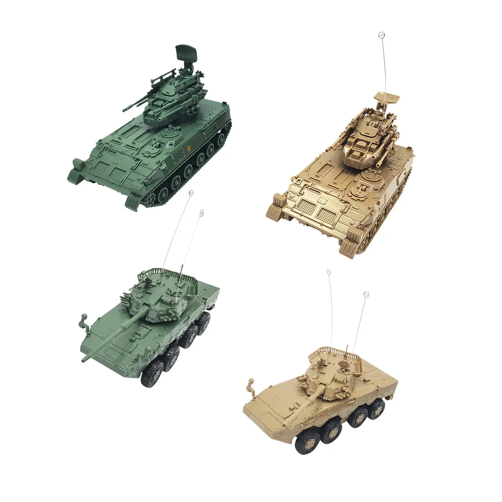 1/72 Scale Armored Tank Model Puzzle Tracked Crawler Chariot Armored Vehicles for Boys Display Table Scene Collection Keepsake