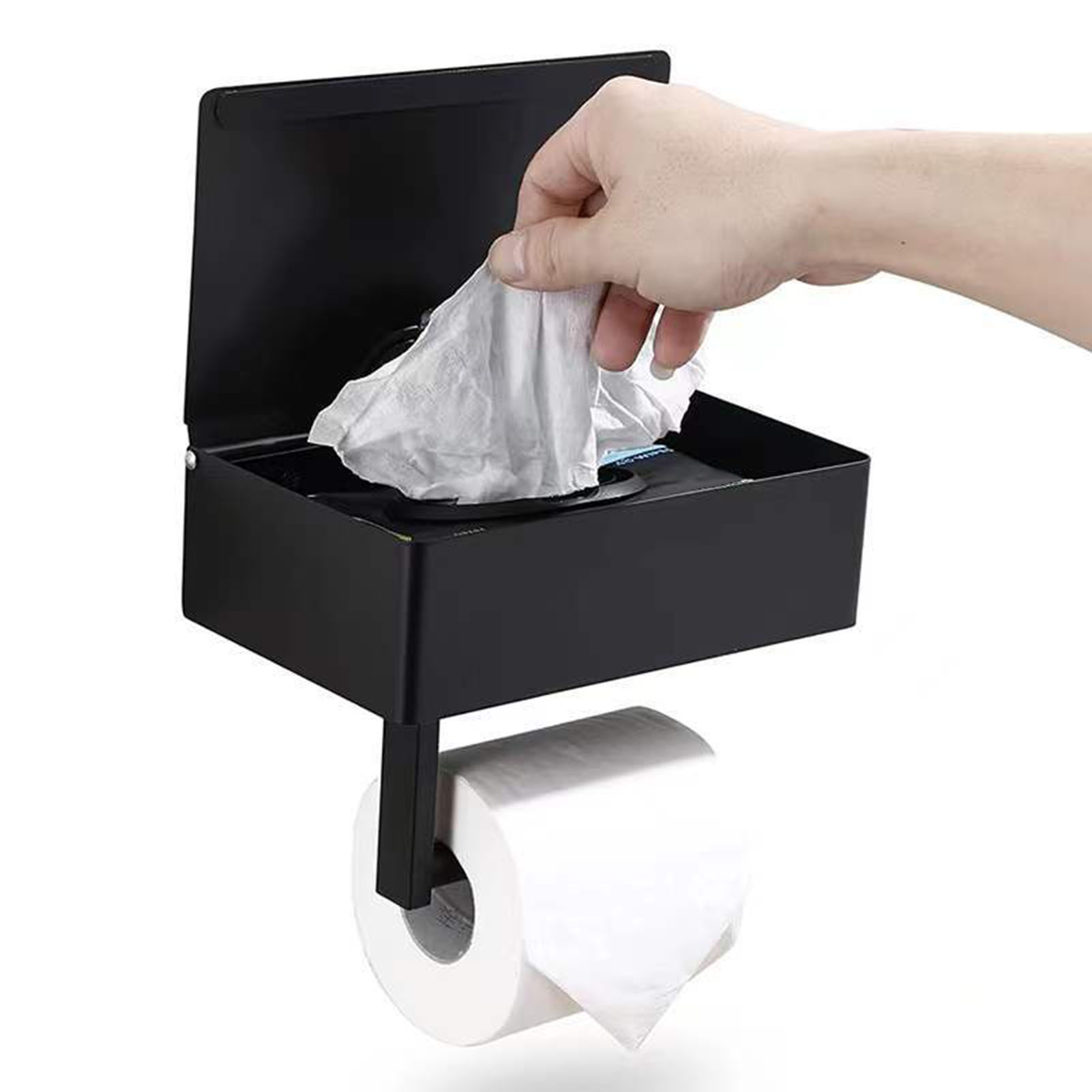 Toilettenpapierhalter zur Wandmontage, wasserdicht, Taschentuchbox aus Edelstahl 304, Spender für Feuchttücher, Taschentuch-Organizer, Serviettenhalter – Detail 2