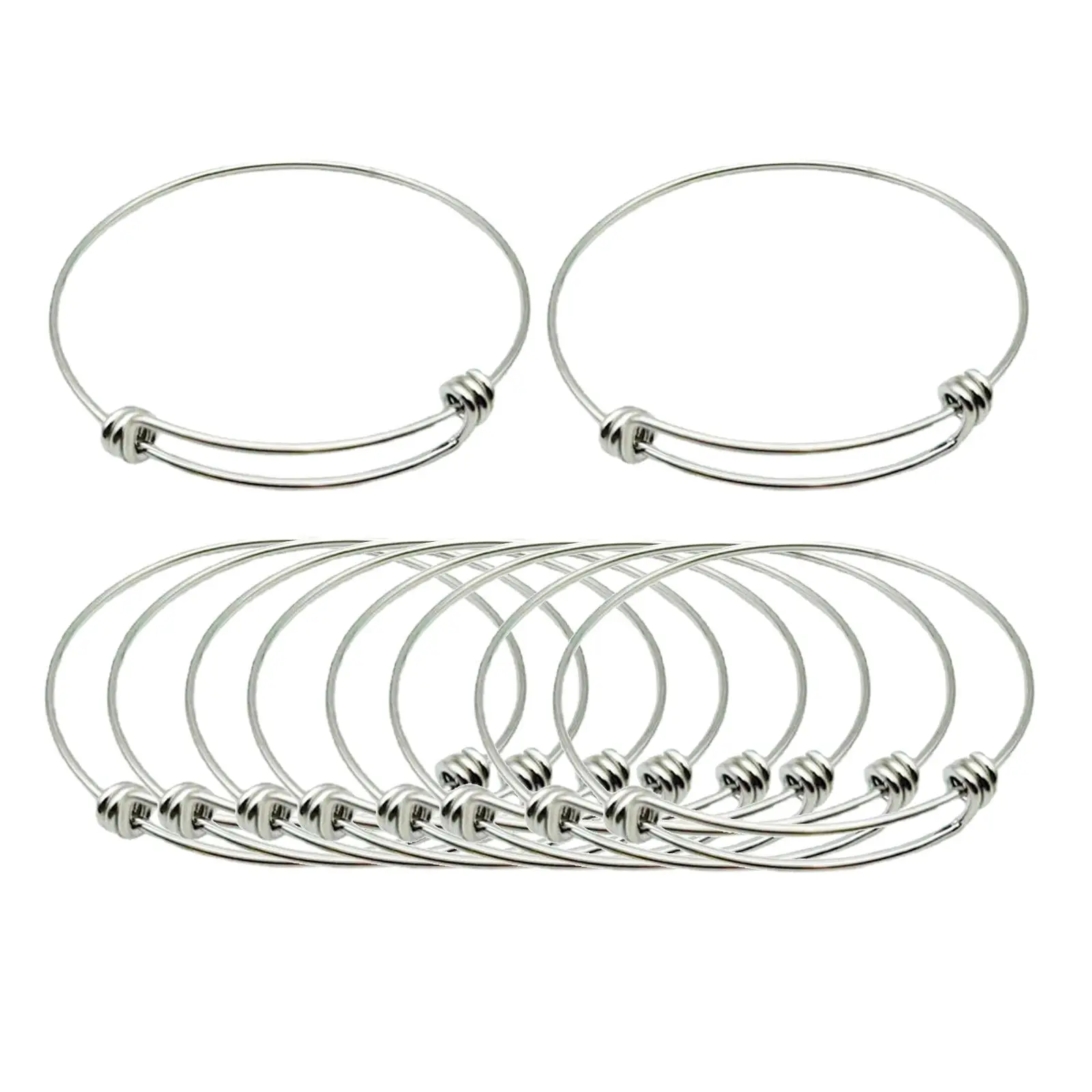 10x Stainless Steel Expandable Bangle Bracelets  Charm Bracelet, Handmade Wire Bracelets, for  Making