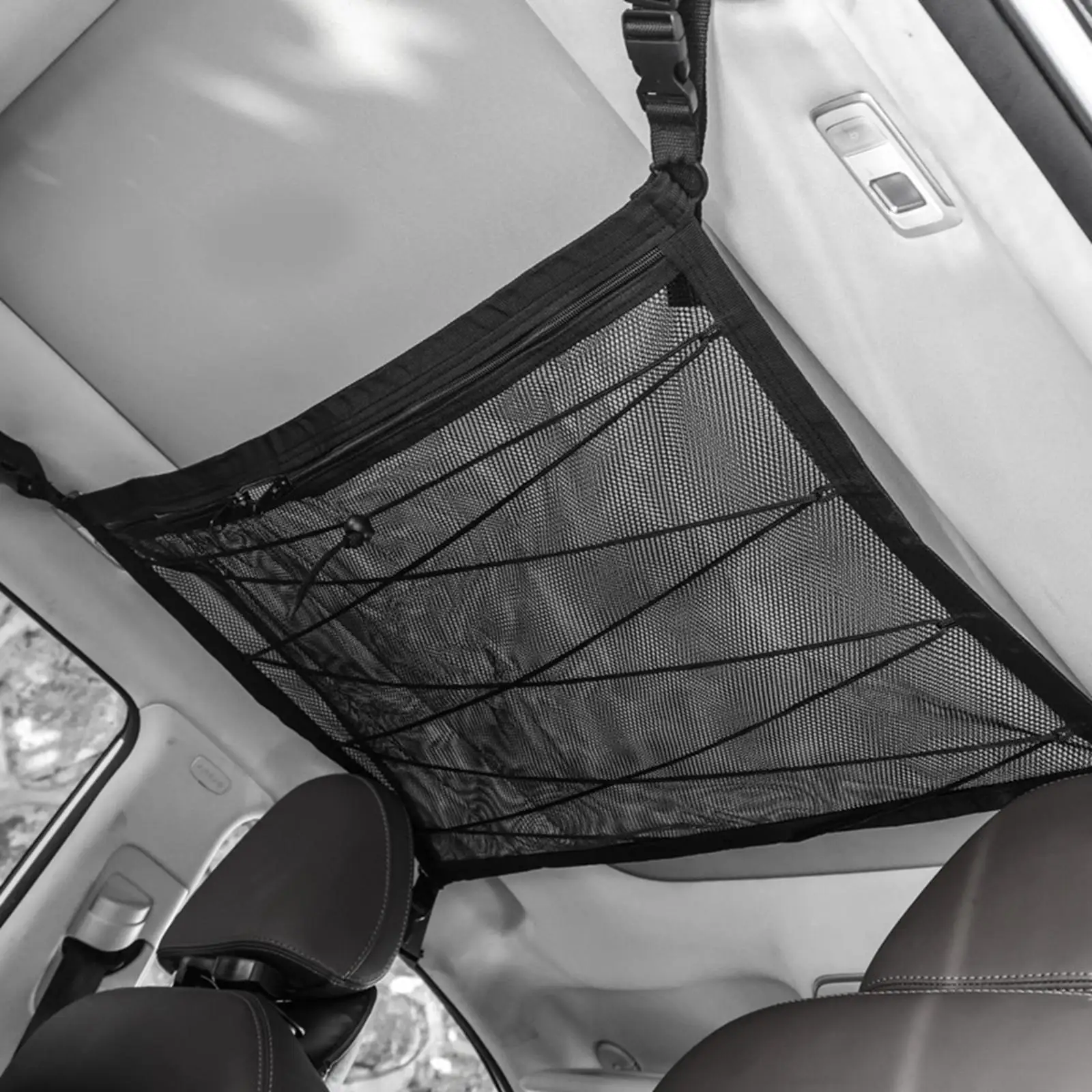 Double Layer Car Ceiling Net with Double Zipper Car Roof Organizer for Luggage Travel Towels SUV Tent