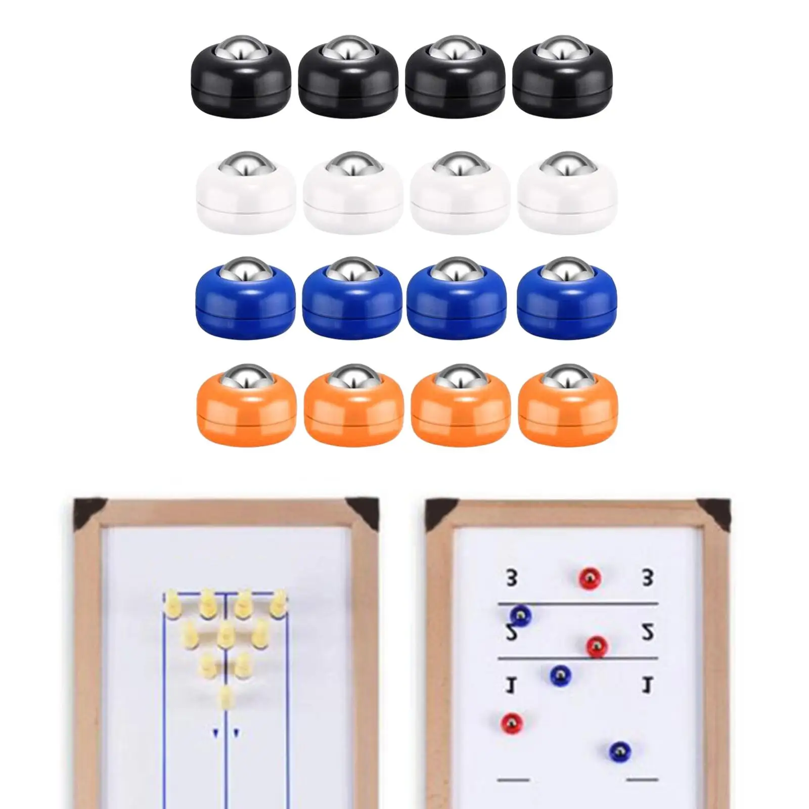 16x Shuffleboard Pucks Shuffleboard Curling Accessories 4 Colors Shuffleboard Table Pucks for Shuffleboard Enthusiasts Playing